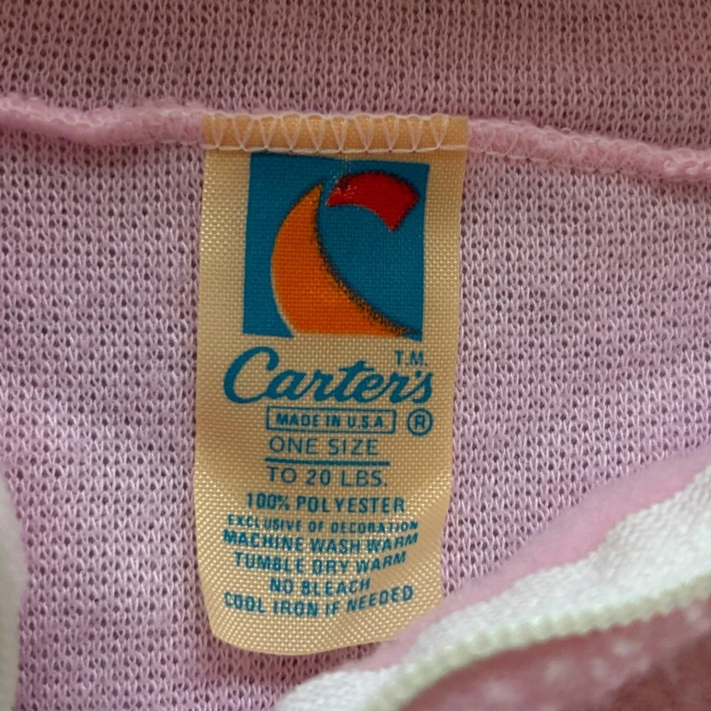Carter's Fleece Bunting Baby One Size Pink Giraffe USA Vintage Coquette